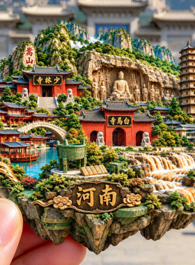 【河南冰箱贴】少林寺白马寺嵩山石窟大佛青铜鼎旅游打卡文创磁贴