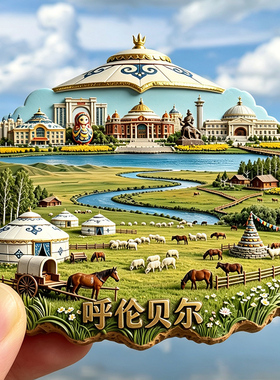 【呼伦贝尔冰箱贴】内蒙古文旅文创首府海拉尔旅游伴手礼磁吸贴饰