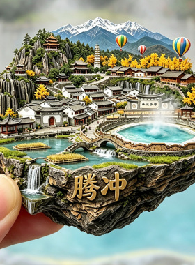 【腾冲冰箱贴】云南文创文旅云南和顺古镇银杏温泉旅游打卡纪念品