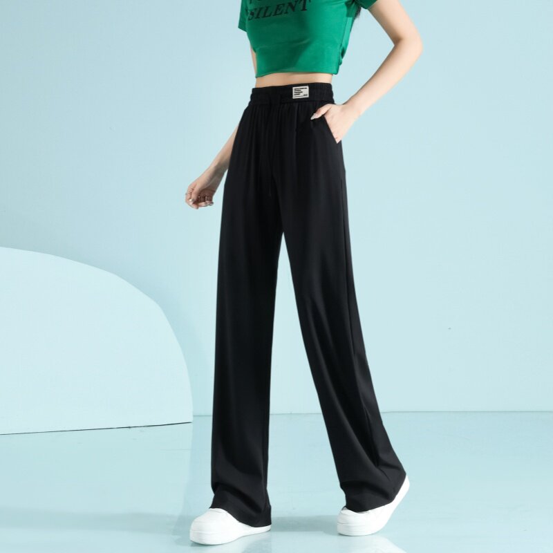垂感冰丝阔腿裤女2025夏季薄款防晒裤长裤宽松直筒裤休闲裤凉凉裤