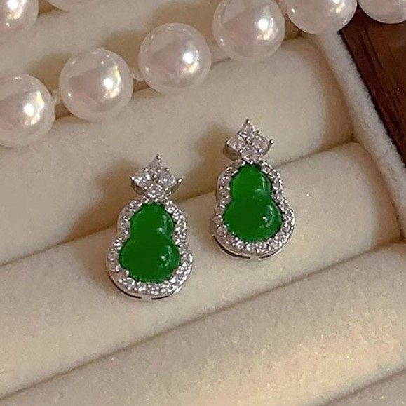 新中式绿玉髓葫芦耳钉女复古高级感气质国风耳环妈妈款耳饰品批发,饰品/流行首饰/时尚饰品新,耳钉,淘宝优惠券,粉丝福利购,淘宝优惠卷