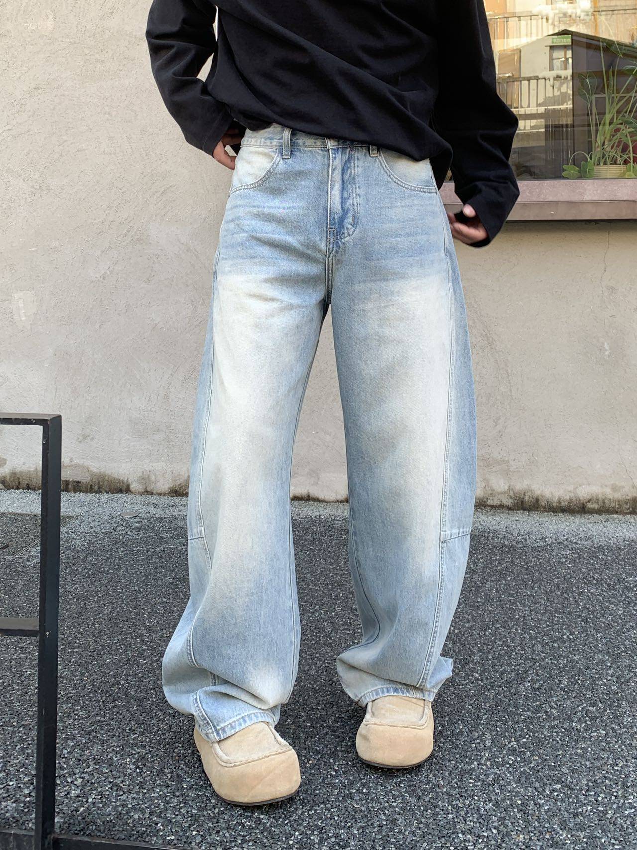 商场2026春秋冬美式高街复古水洗做旧牛仔裤男士宽松直筒弯刀长裤,男装,牛仔裤,淘宝优惠券,粉丝福利购,淘宝优惠卷