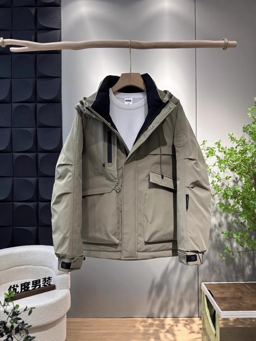 现货防寒羽绒服男装加厚冬季新款潮牌高端美式工装轻薄冲锋衣外套