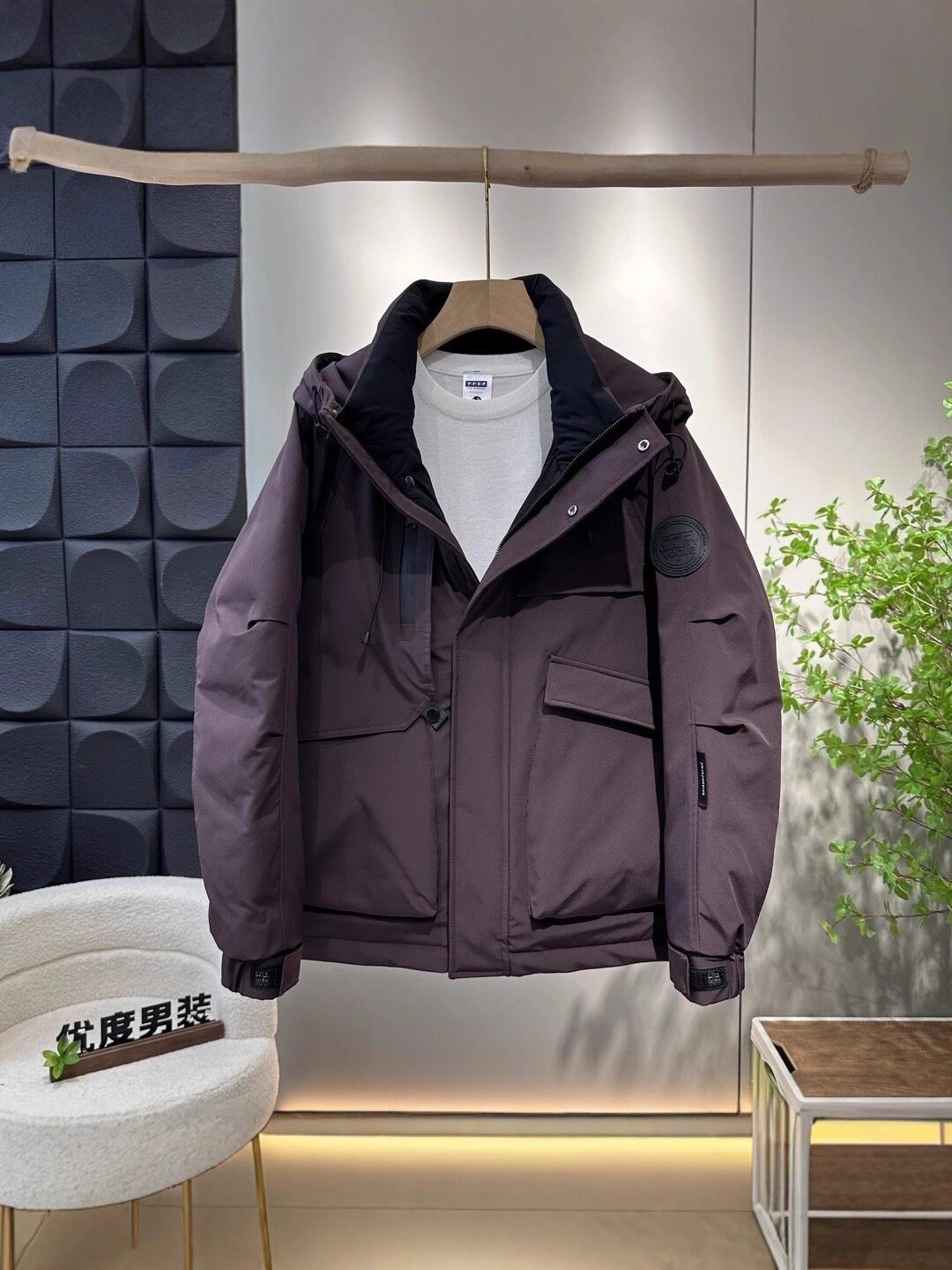 直播防寒羽绒服男装加厚冬季新款潮牌高端美式工装轻薄冲锋衣外套