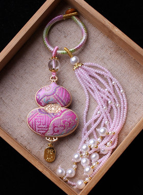 非遗成品宋锦葫芦挂件流苏包挂古风汉服挂饰diy车挂配饰扇子配件