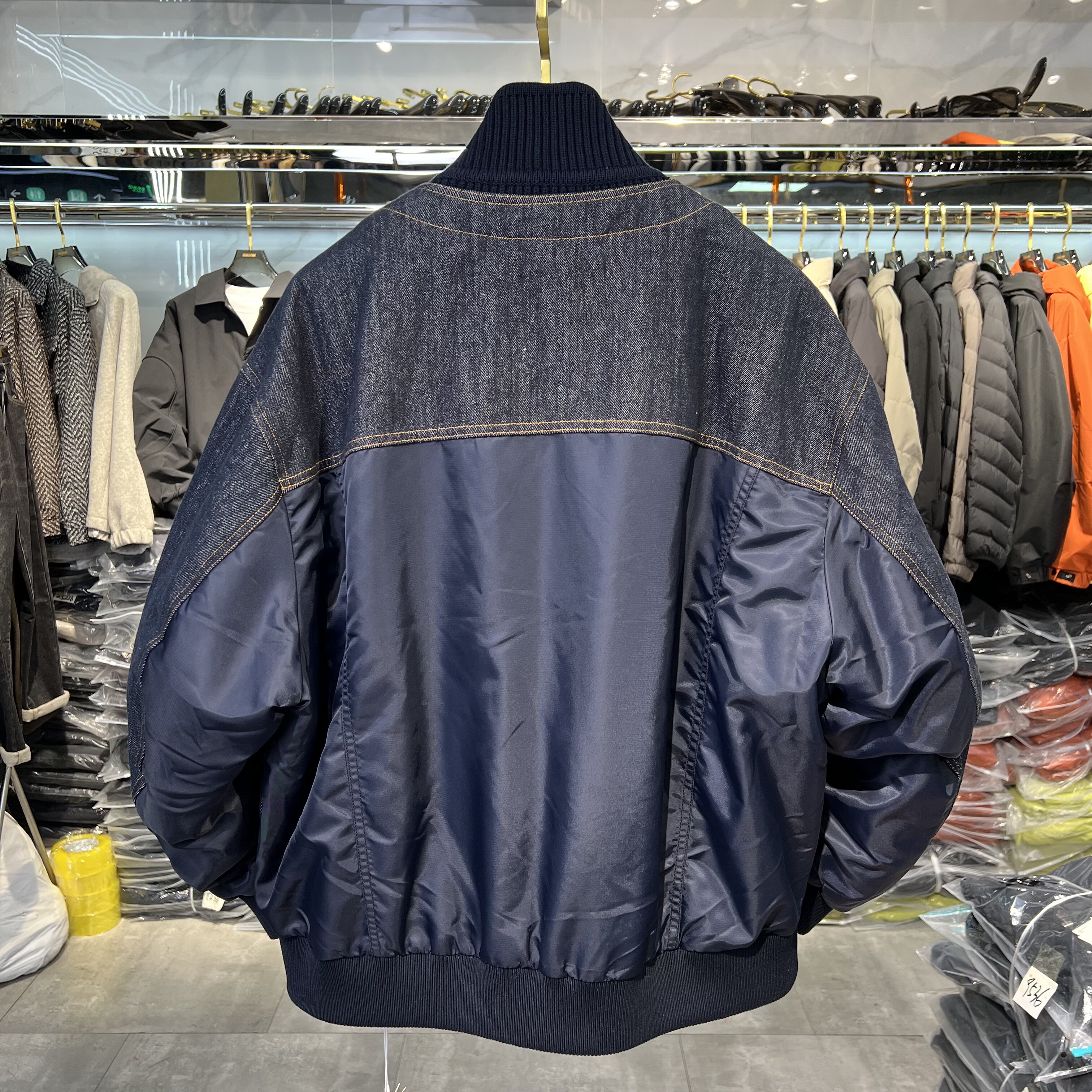 实体假两件工装牛仔白鸭绒90羽绒服男夹克外套冬季新款保暖外套男