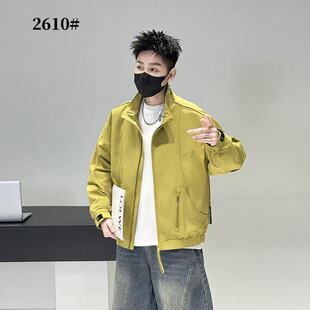 欧洲站潮流修身百搭立领外套男2026春秋款新款时尚高端网红夹克衫