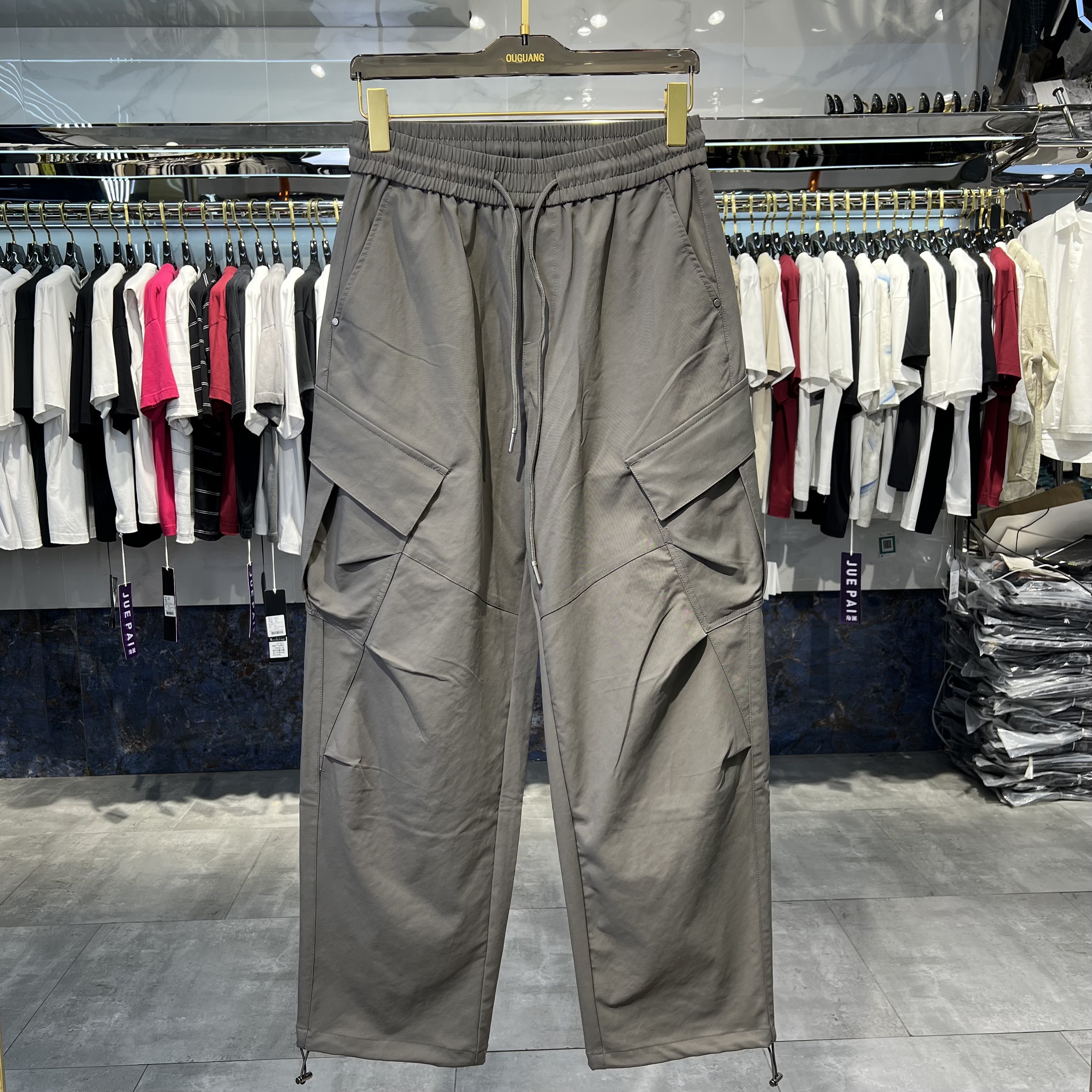 实体秋季潮牌工装裤男士宽松直筒大口袋休闲裤户外运动裤长裤子男