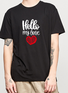 westlife西城男孩t恤hello my love简约字母男女印花短袖T恤潮
