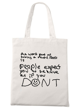 电影小丑joker周边日记字母文字印花拉链手提包购物装书袋帆布袋