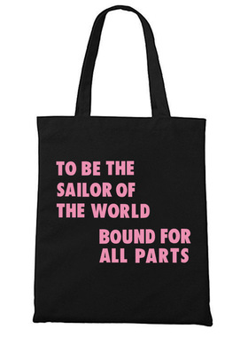 惠特曼诗句世界的水手周边手提帆布包文学文艺诗人诗歌拉链袋包
