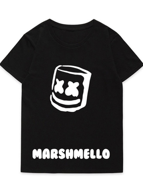 DJ Marshmello t恤棉花糖短袖衣服周边电音节厂男女圆领T恤短袖