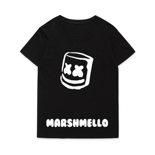 DJ Marshmello t恤棉花糖短袖衣服周边电音节厂男女圆领T恤短袖