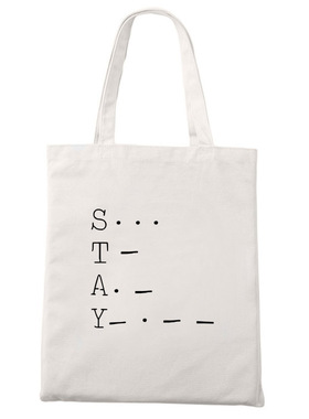 太空漫游电影星际穿越stay帆布包拉链手提购物环保袋子学生文艺