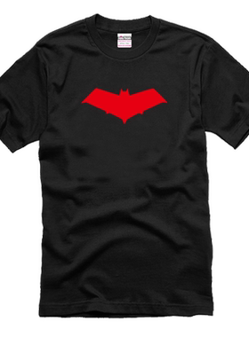 DC超级英雄T恤红帽火魔红头罩蝙蝠侠罗宾圆领男女情侣装短袖T恤
