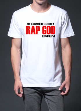 说唱天王艾米纳姆T恤 rap god T恤艾米纳姆eminem阿姆男女圆领T恤