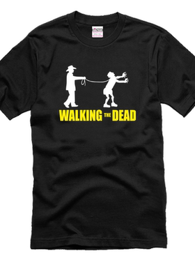 行尸走肉T恤圆领短袖T恤 男女情侣装T恤