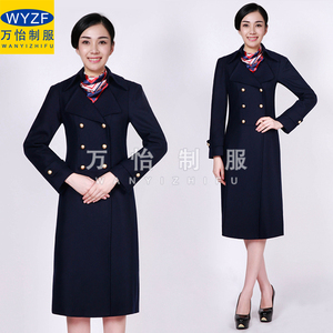 定做羊毛呢外套空姐职业装医院导医物业前台接待礼仪工作服女大衣