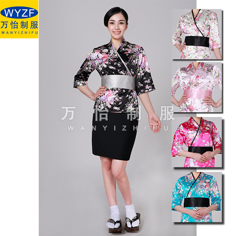 定做日本料理店工衣和服居酒屋日式寿司店女服务员工作服夏装薄款