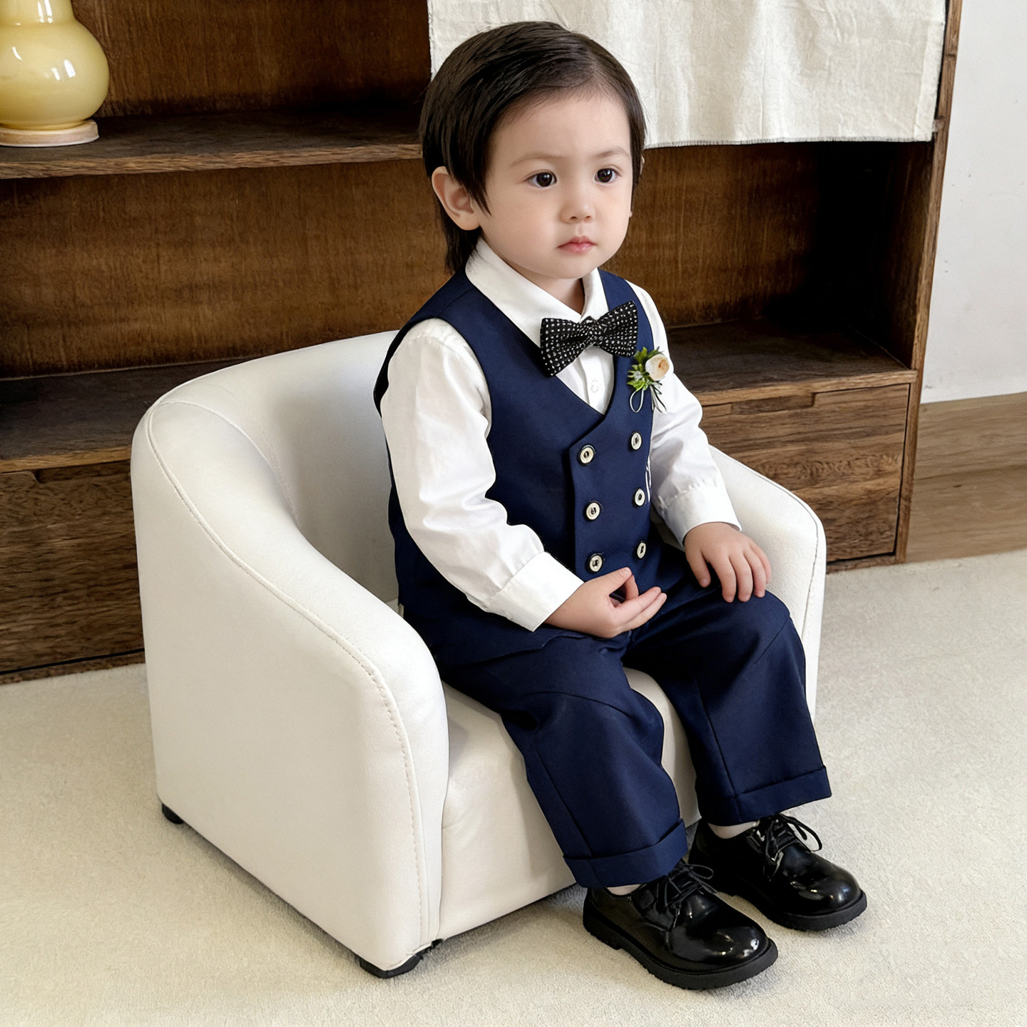 周岁礼服男宝宝小西装儿童西服2025新款洋气宝宝西装套装花童正装