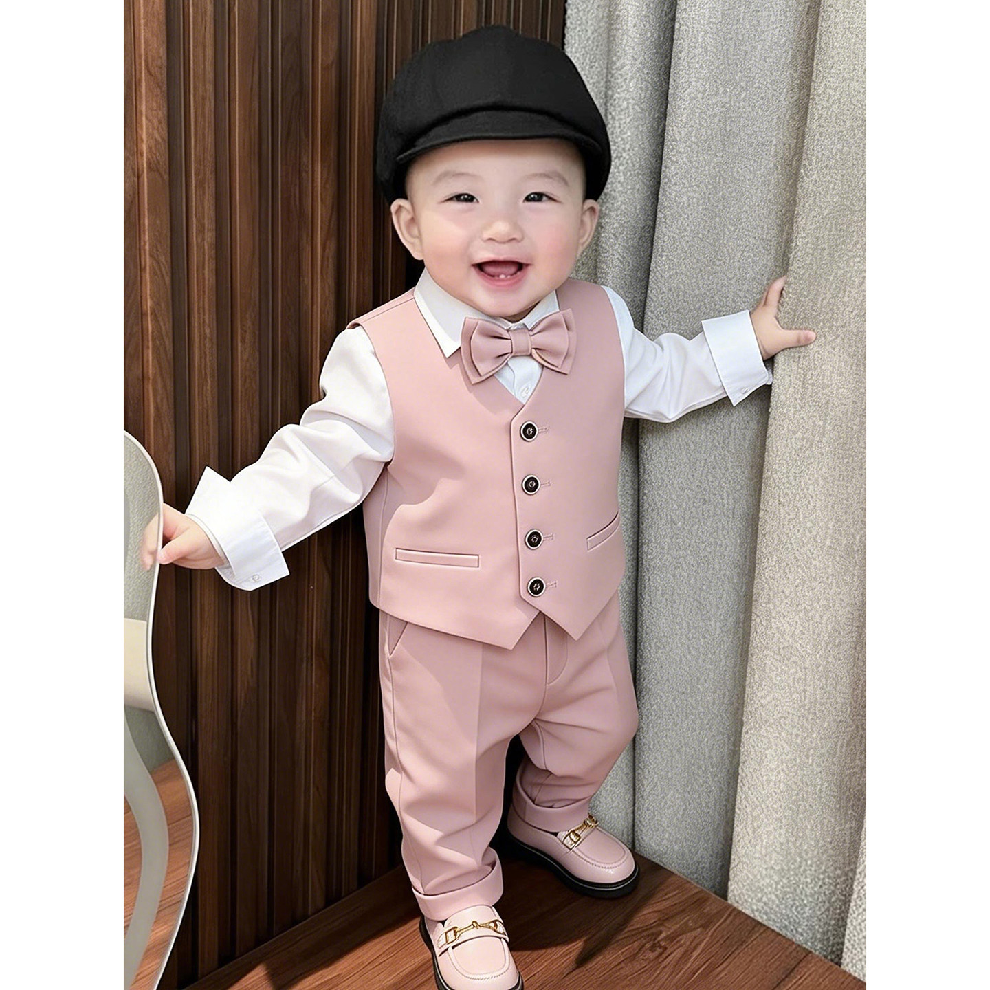 帅气男童西装套装周岁礼服男宝小西装2026新款洋气男宝宝生日西服