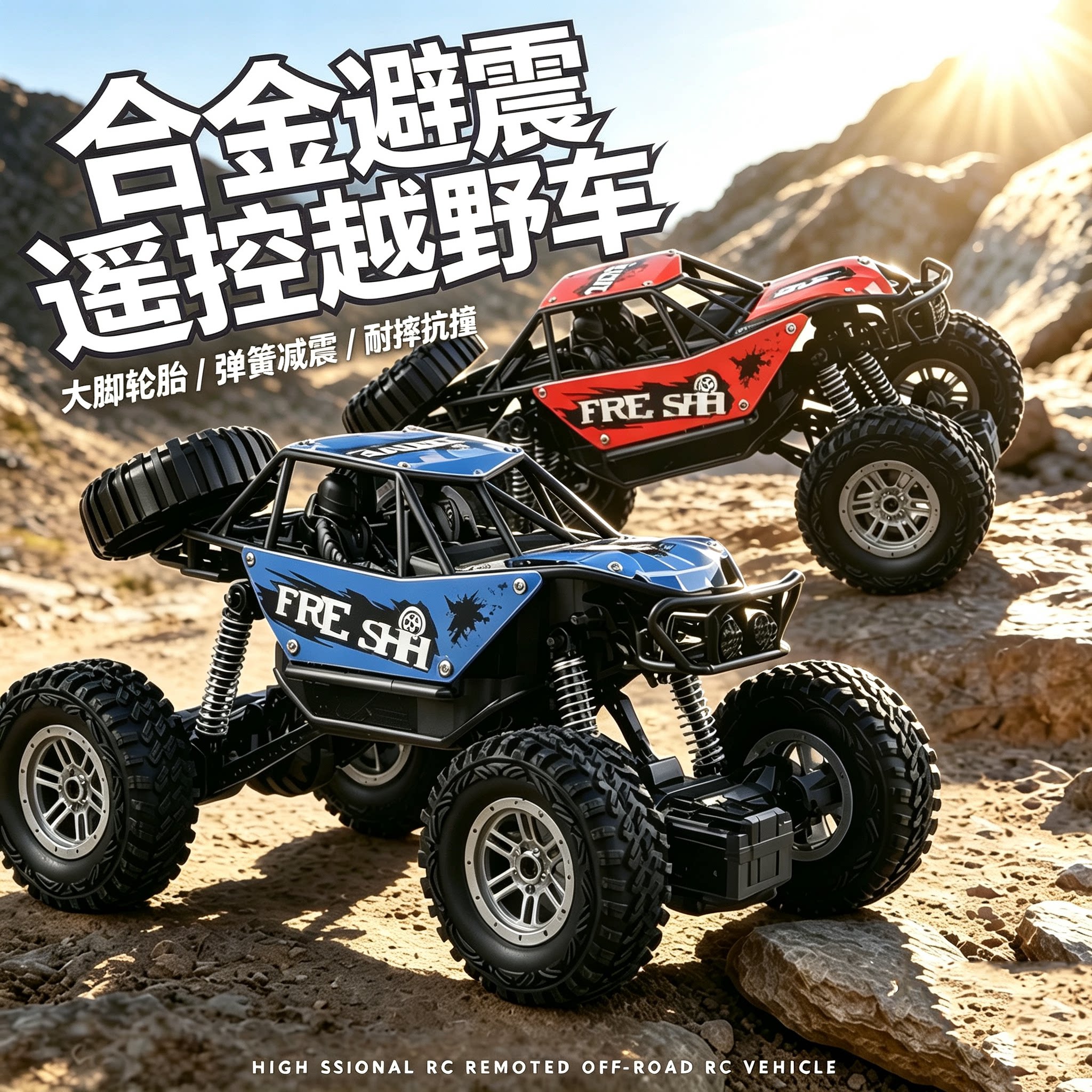儿童遥控汽车越野攀爬车合金避震户外沙地玩具车男孩小学礼物