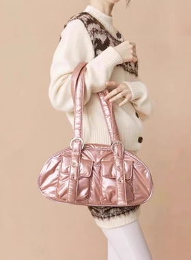 casselini日系小众保龄球包2025新款手提单肩腋下包女大容量通勤