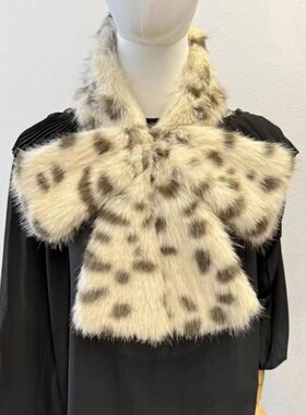 casselini秋冬新款蝴蝶结围巾高级质感少女心毛毛绒围脖保暖护颈