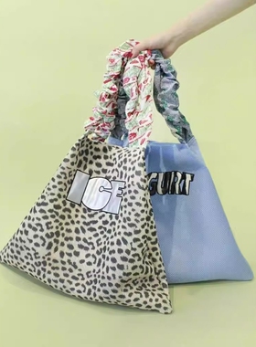 casselini小众设计高级感时尚豹纹字母褶皱单肩包托特包女大容量