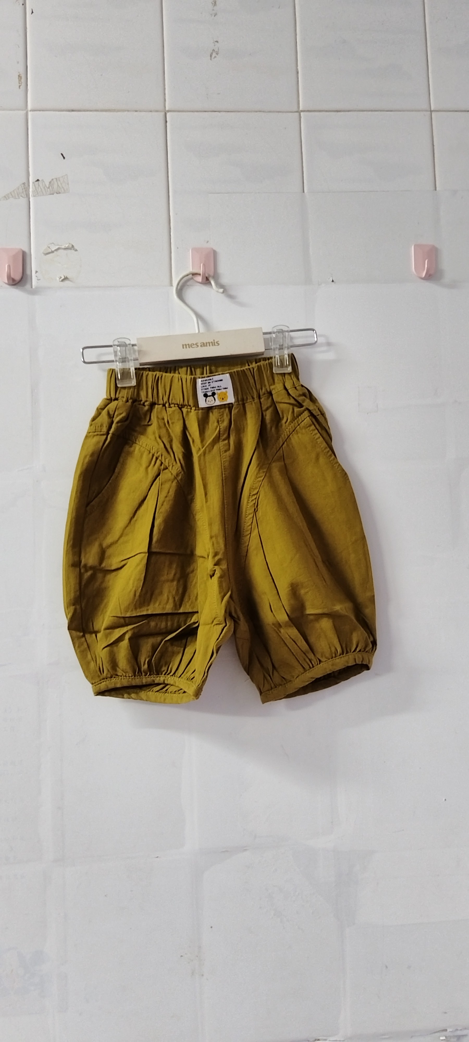 H278迪品牌男童女童裤子夏季薄款梭织纯棉中裤90.100.110.120