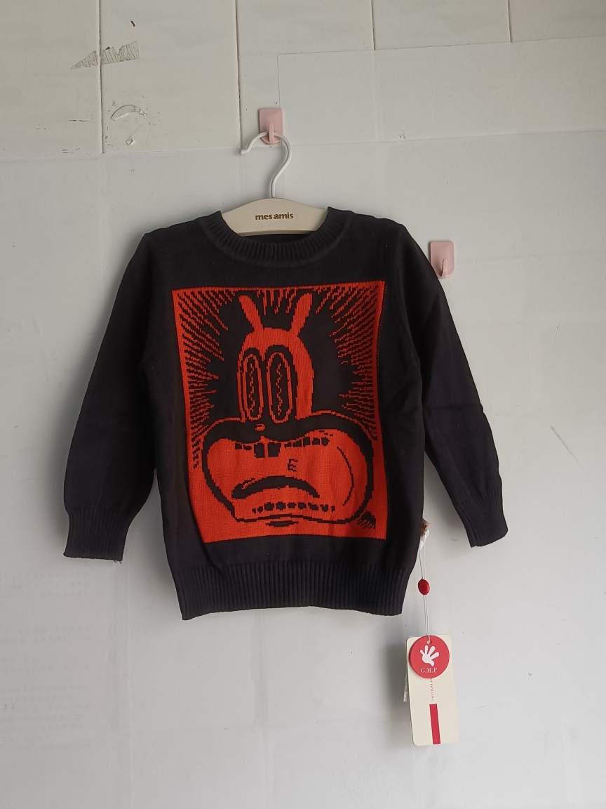 捷米梵毛衣男女童纯棉针织毛衣套头春秋款10.11.12.13.14.15.160