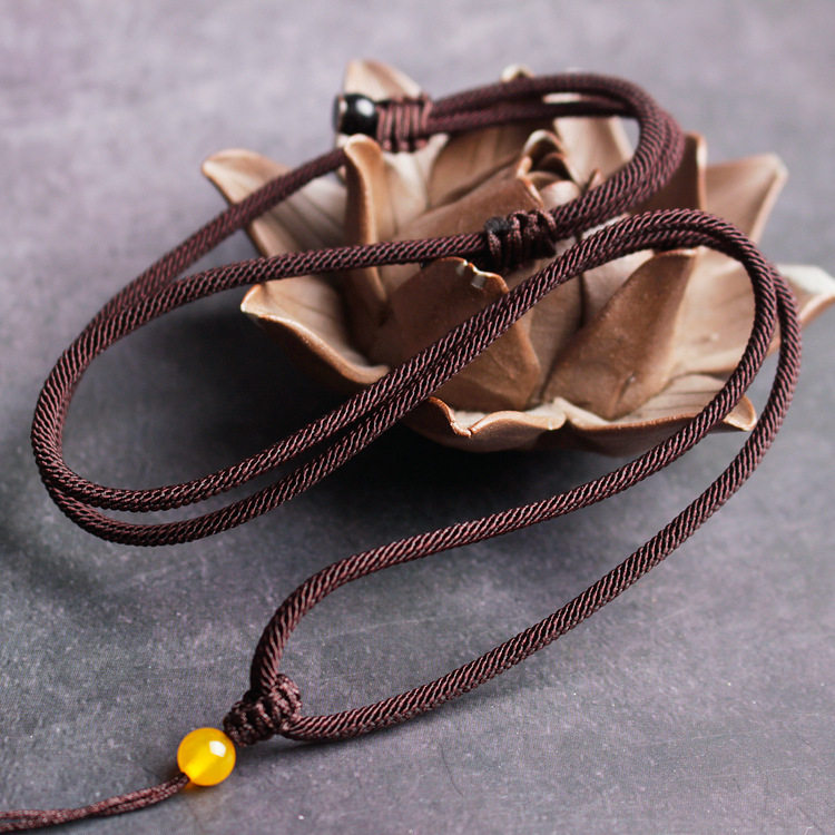 简约吊坠挂绳男女士编织红黑绳子翡翠玉佩黄金挂坠挂件项链绳厂家