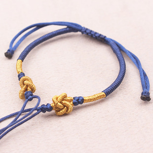 同心结半成品手链绳可穿3D硬金转运花平安扣佛珠情侣可调节手编绳