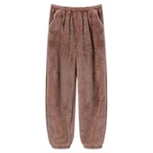 暖暖睡裤 束脚 胖妹妹220斤家居裤 女冬季 法兰绒加绒加厚珊瑚绒大码