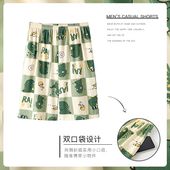 纯棉短裤 夏季 薄款 大码 夏天 青少年睡裤 宽松动漫卡通学生家居裤 男士