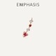EMPHASIS艾斐诗「形」系列18K玫瑰金碧玺石榴石左耳环92418E