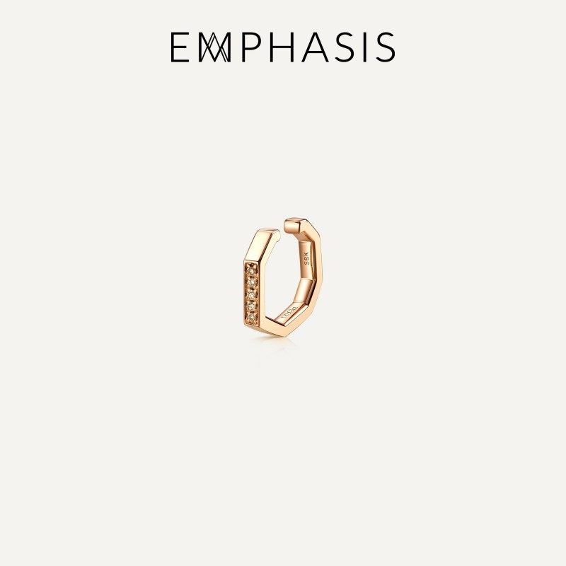 「冠」系列冠系列玫瑰金钻石耳夹