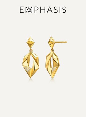 EMPHASIS艾斐诗「冠」系列黄金足金钻石耳钉 95862E