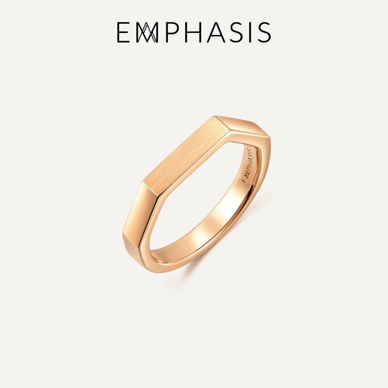 「冠」系列玫瑰金素圈戒指