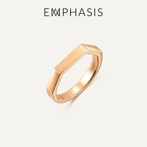 「冠」系列玫瑰金素圈戒指