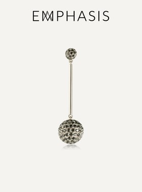 EMPHASIS艾斐诗「融」系列丝锻合金黑钻石单只小众耳钉90567E