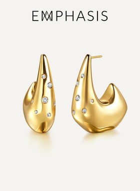EMPHASIS艾斐诗「融」系列18K黄色黄金钻耳钉96022E预订