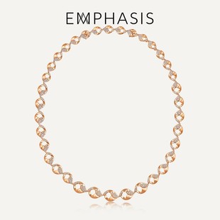 EMPHASIS艾斐诗「盛」系列18K玫瑰金色黄金钻石项链95768N预订