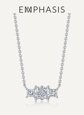 EMPHASIS艾斐诗「密」系列18K金公主方钻石项链显钻女91346N