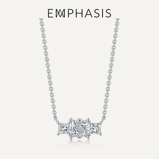 EMPHASIS艾斐诗「密」系列18K金公主方钻石项链显钻女91346N