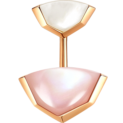 「合」系列玫瑰金粉色贝母耳钉