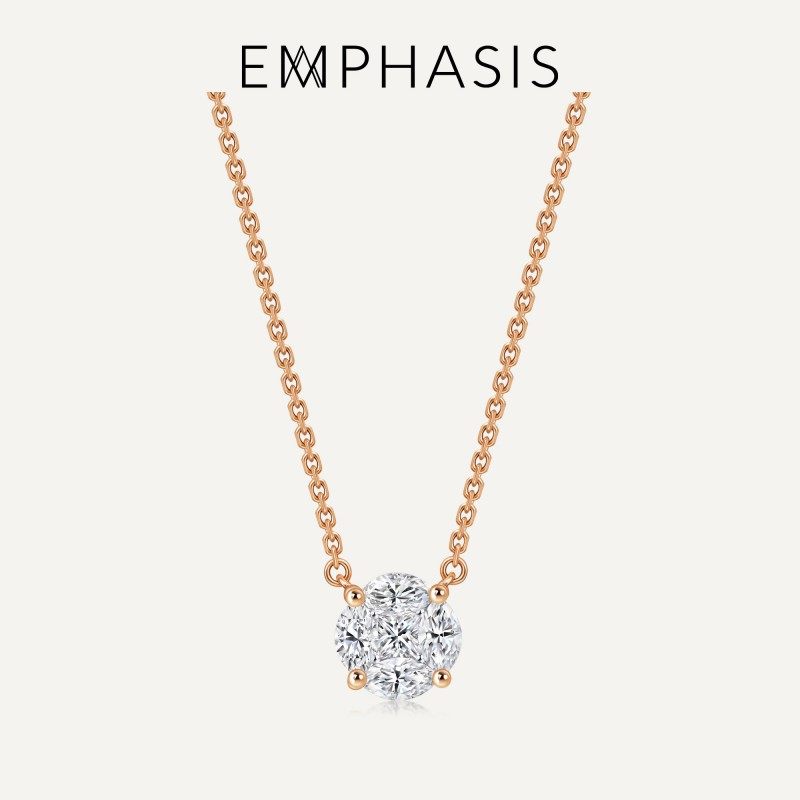 「密」系列玫瑰金闪亮钻石项链