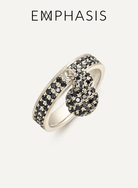 EMPHASIS艾斐诗「融」系列丝锻合金黑钻石情侣戒指圆球90567R