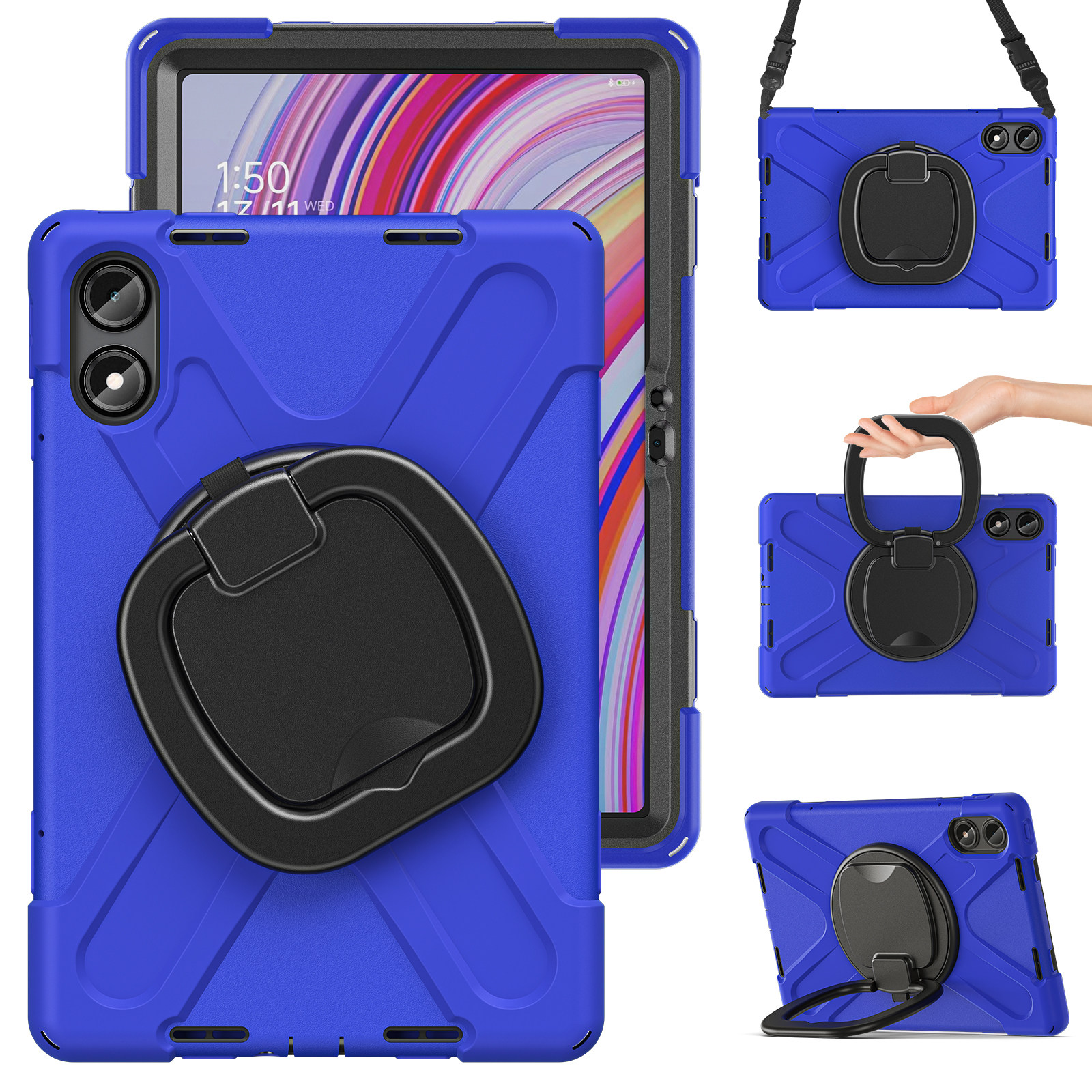 丽真保护套适用于红米Redmi Pad2 Pro防摔小米平板12.1硅胶外壳padpro横竖旋转支撑架背带手提户外全包配件
