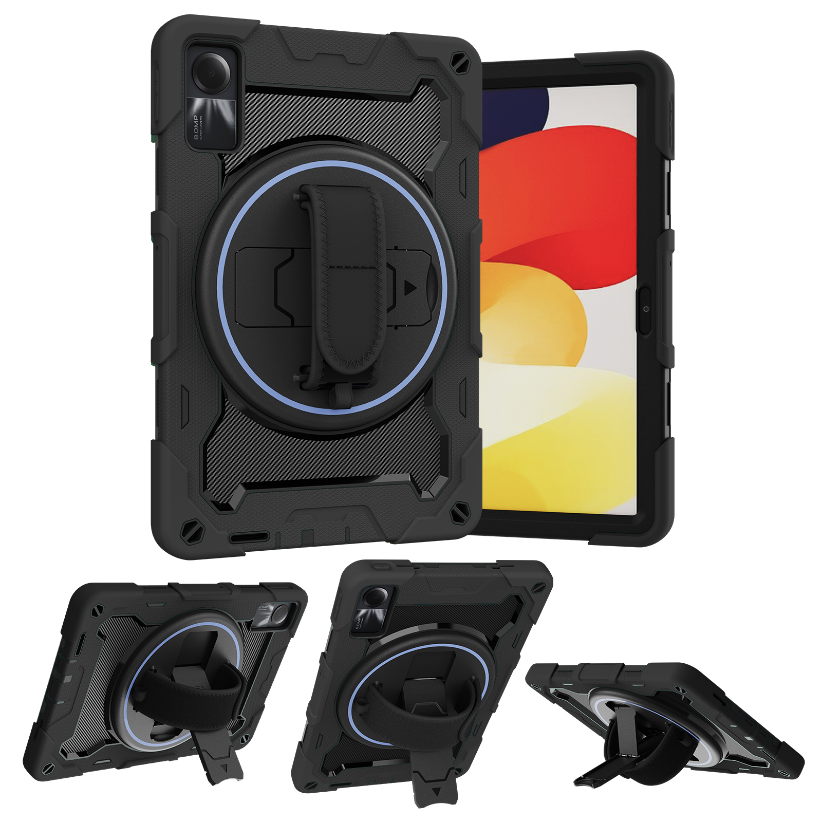 丽真硅胶套适用于红米Redmi Pad2保护外壳SE平板12.1防摔小米POCO全包11手托旋转10.6支架Pro车载M7背带8.7